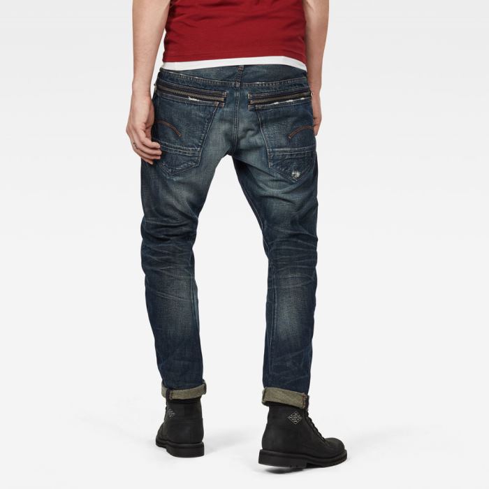 G-Star Raw Jeans - G-Star Tobog 3d Relaxed Tapered Farmer Nadrág Sötétkék Fehér Magyarország | MWSTGPS