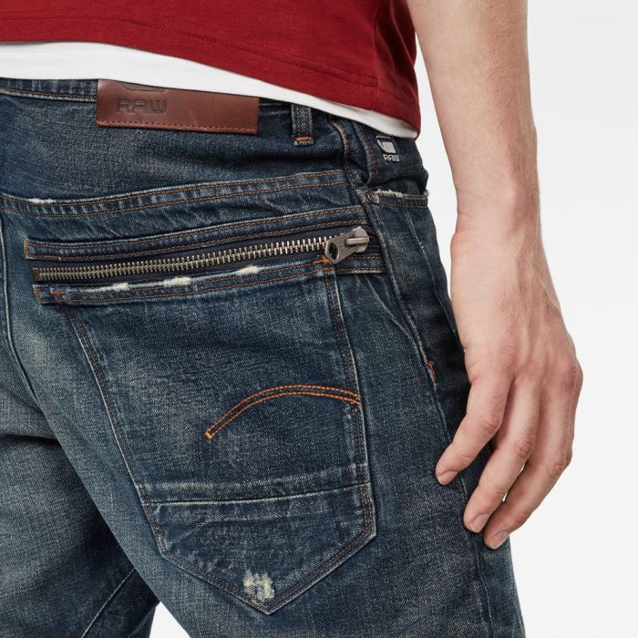 G-Star Raw Jeans - G-Star Tobog 3d Relaxed Tapered Farmer Nadrág Sötétkék Fehér Magyarország | MWSTGPS