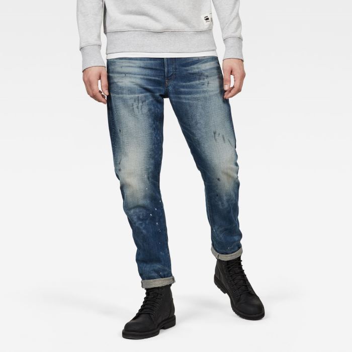 G-Star Raw Jeans - G-Star Típusok C 3d Straight Tapered Farmer Nadrág Kék Fehér Magyarország | 5R75NDX