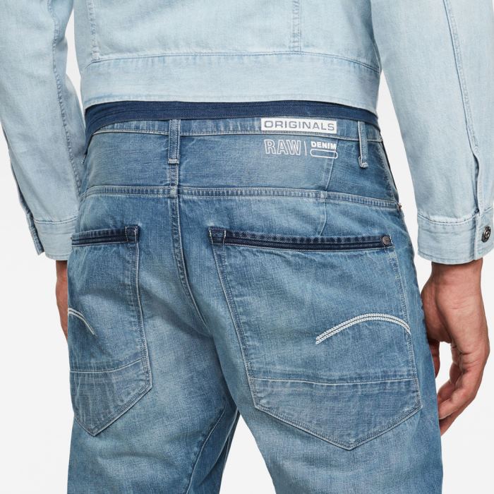 G-Star Raw Jeans - G-Star Típusok C N 3d Straight Tapered 2.0 Farmer Nadrág Kék Fehér Magyarország | AUQT7JS