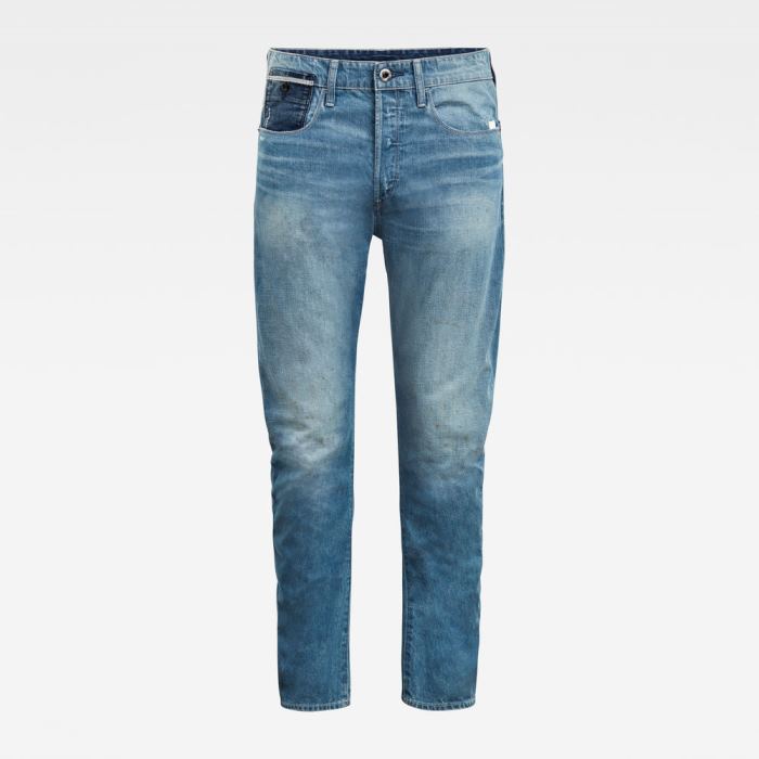 G-Star Raw Jeans - G-Star Típusok C N 3d Straight Tapered 2.0 Farmer Nadrág Kék Fehér Magyarország | AUQT7JS