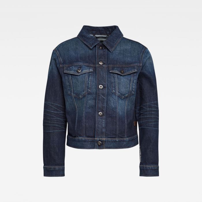 Női G-Star 3301 C Straight Denim Jacket Mélykék Magyarország | 2SSSZUO