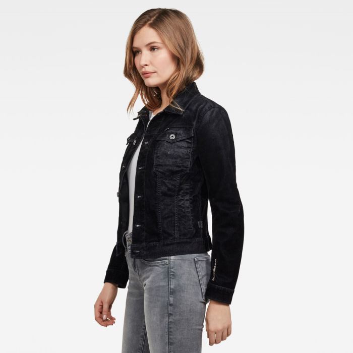 Női G-Star Arc Slim Denim Jacket Fekete Magyarország | PHGBR4D