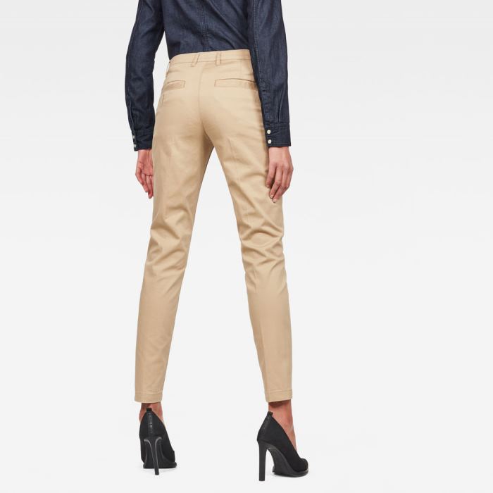 Női G-Star Bronson Mid Derekú Skinny Chinos Khaki Magyarország | LFE1N45