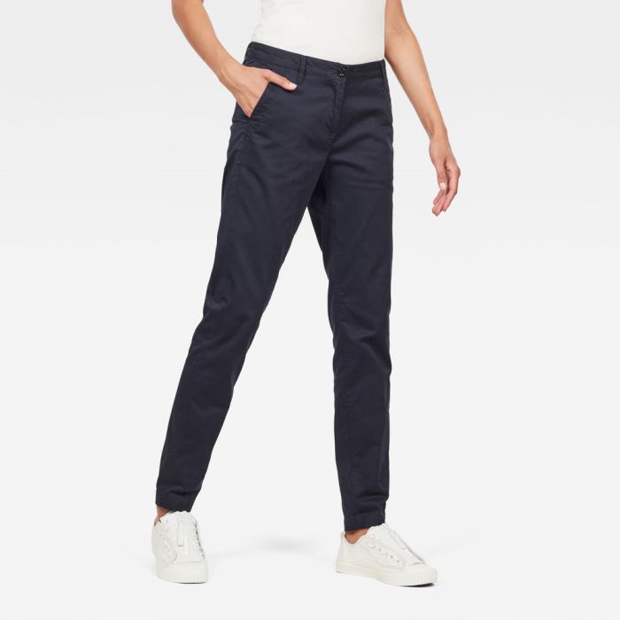 Női G-Star Bronson Mid Derekú Skinny Chinos Kék Magyarország | RFKW10X