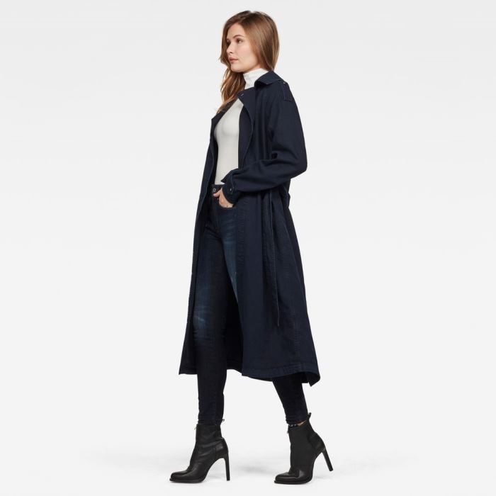 Női G-Star Denim Loose Trench Coats Kabát Kék Magyarország | K1MTKAE