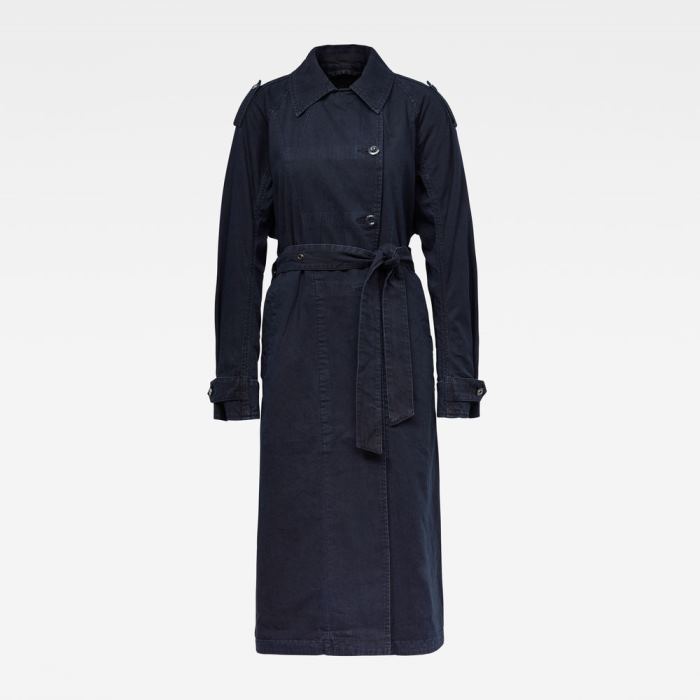 Női G-Star Denim Loose Trench Coats Kabát Kék Magyarország | K1MTKAE