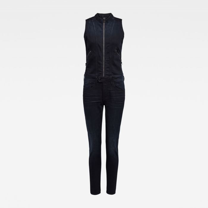 Női G-Star Lynn 2-zip Slim Jumpsuits Kék Magyarország | E7TQUXF