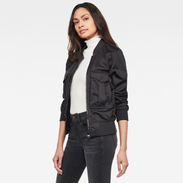 Női G-Star Rovic Aviator Bomber Jacket Kabát Sötétfekete Magyarország | 891TXY6