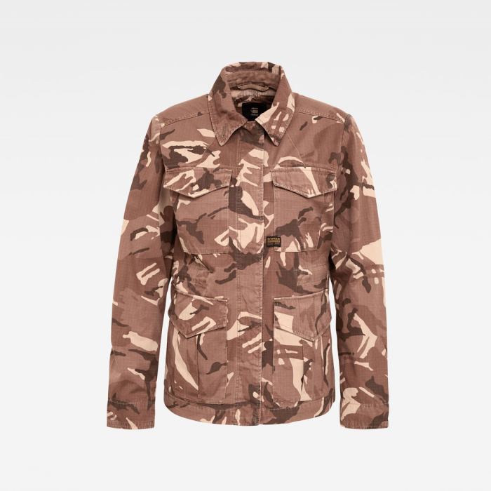 Női G-Star Rovic Field Overshirt Kabát Csokoládé Camo Magyarország | 3WDX8HW