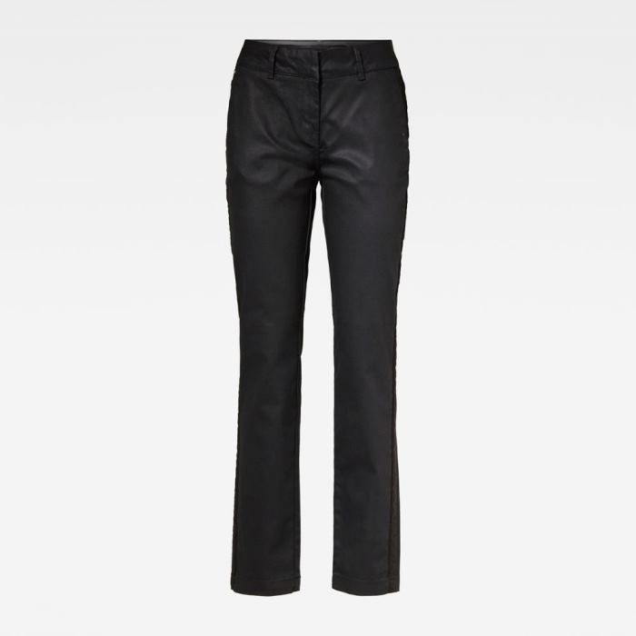 Női G-Star Tuxedo Mid Slim Chinos Sötétfekete Magyarország | YIPU3X0