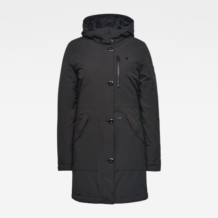 Női G-Star Vodan Padded Slim Parka Parka Dzsekik Sötétfekete Magyarország | CU8L6VW