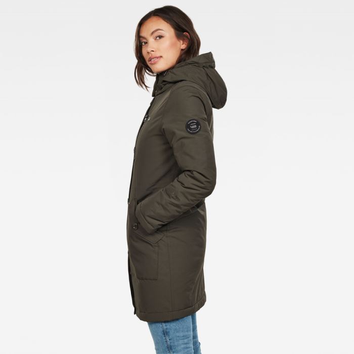 Női G-Star Vodan Padded Slim Parka Parka Dzsekik Mélyolivazöld Magyarország | SMYIGLG