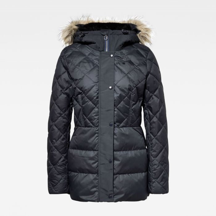 Női G-Star Whistler Faux Fur Tailored Down Jacket Kék Magyarország | V9Z7CIU