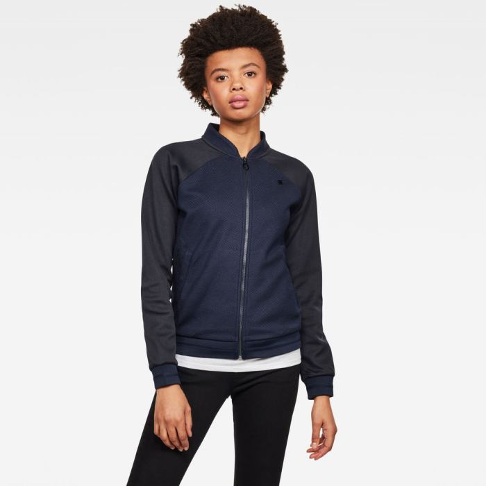 Női G-Star Xzula Sweat Bomber Jacket Kabát Sötétkék Magyarország | QV98PTP