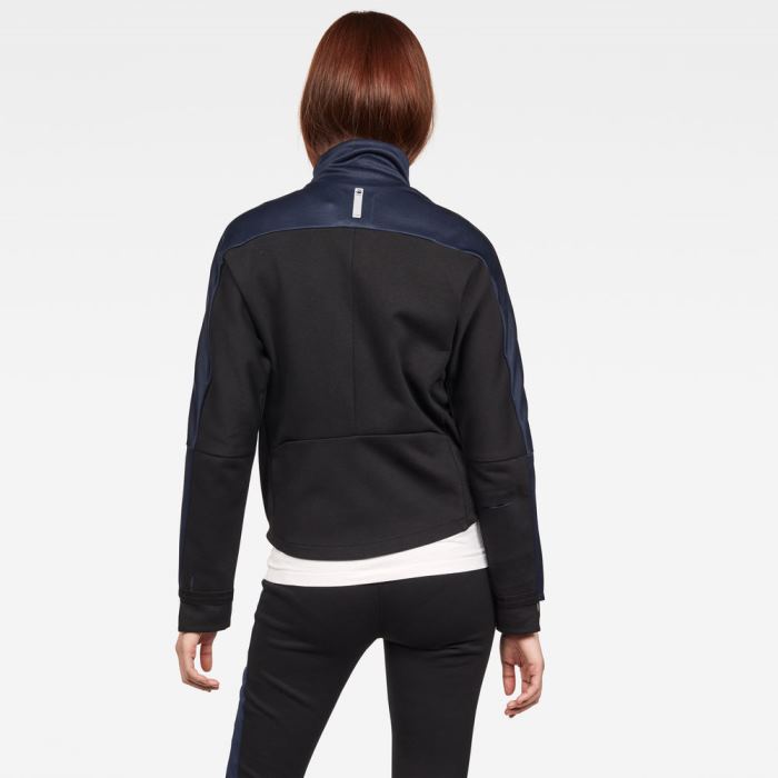 Női G-Star Zip Sweat Pálya Top Kabát Sötétfekete Magyarország | 37CL5GS